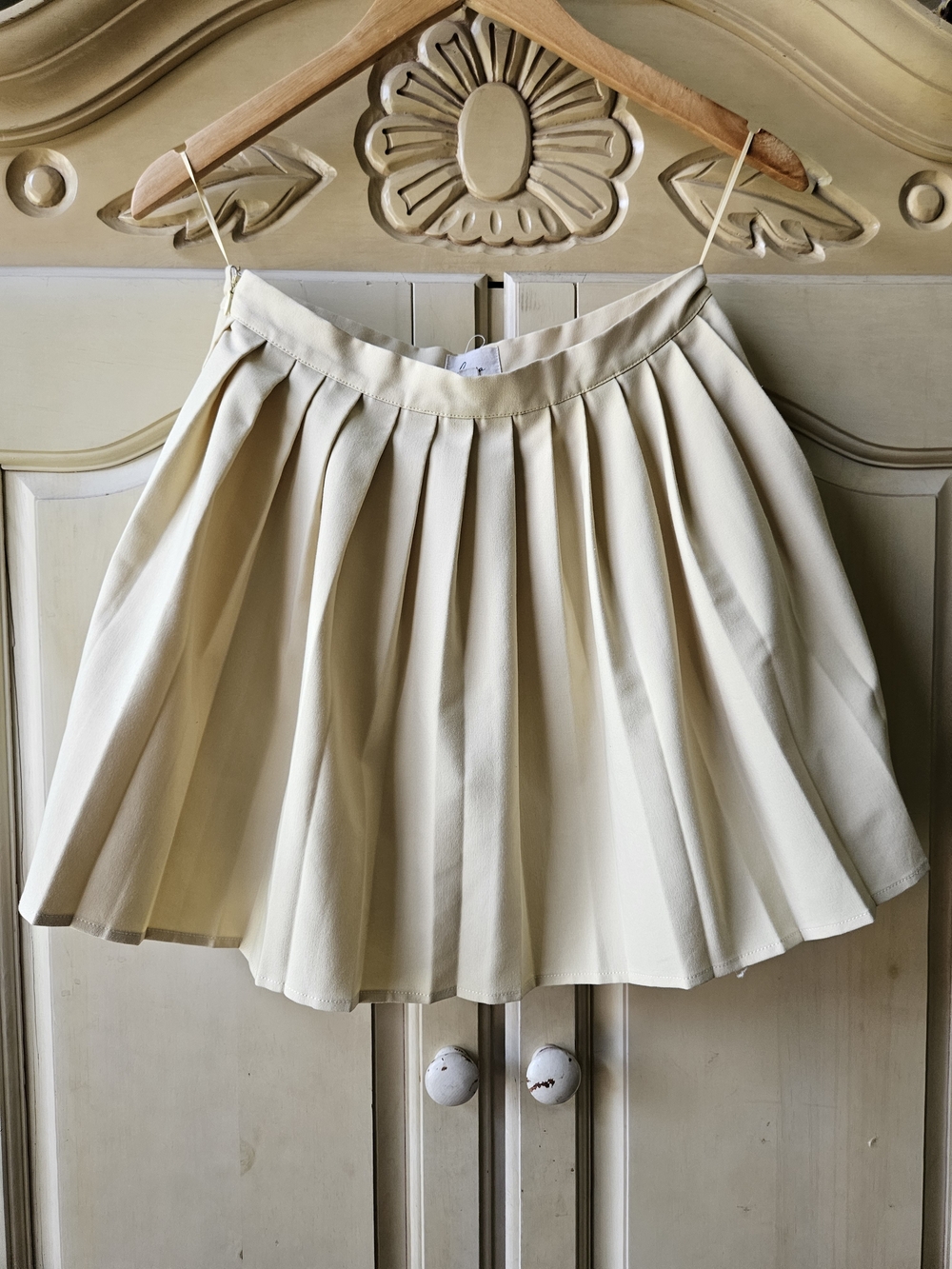 Lena Cream Pleated Circle Skirt